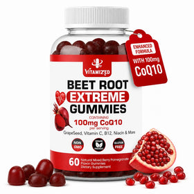 Gummies VITAMIZED CoQ10 100mg et extrait de betterave en emballage