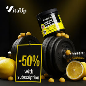 Gummies VitaUp créatine monohydrate au citron, vue de dessus