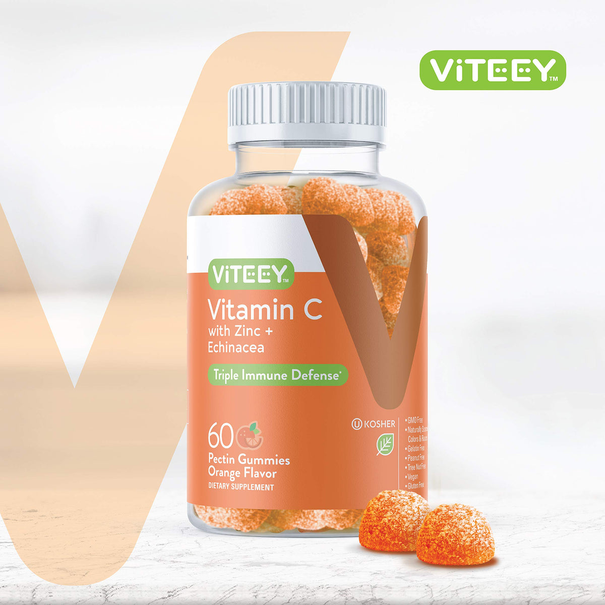 Gummies Viteey à la vitamine C, vue de face