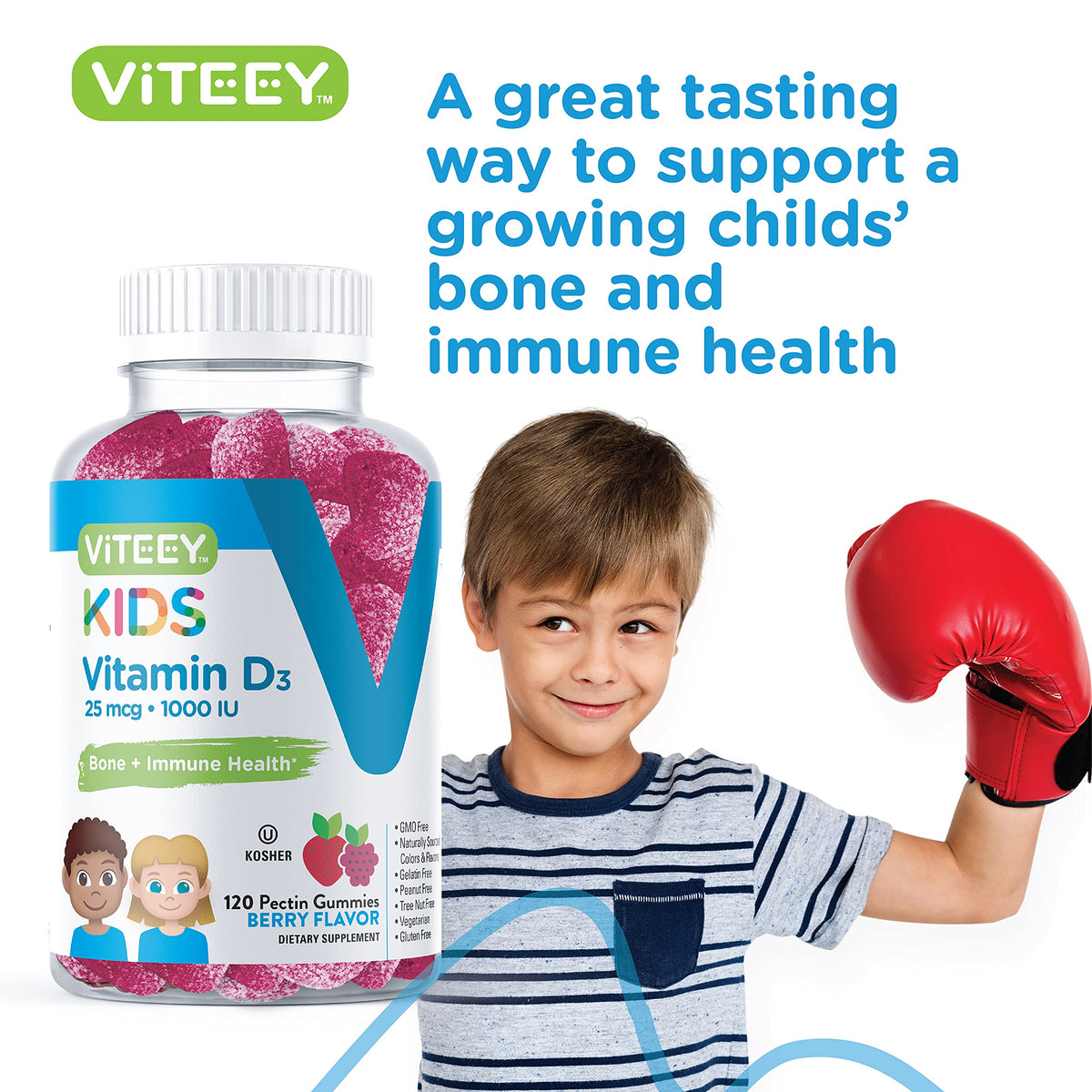 Gummies Viteey Vitamine D3 Enfants avec une main