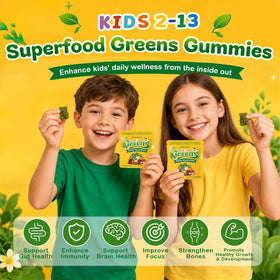 Gummies Vitrcestrs Super Greens, présentation des gummies sur une table