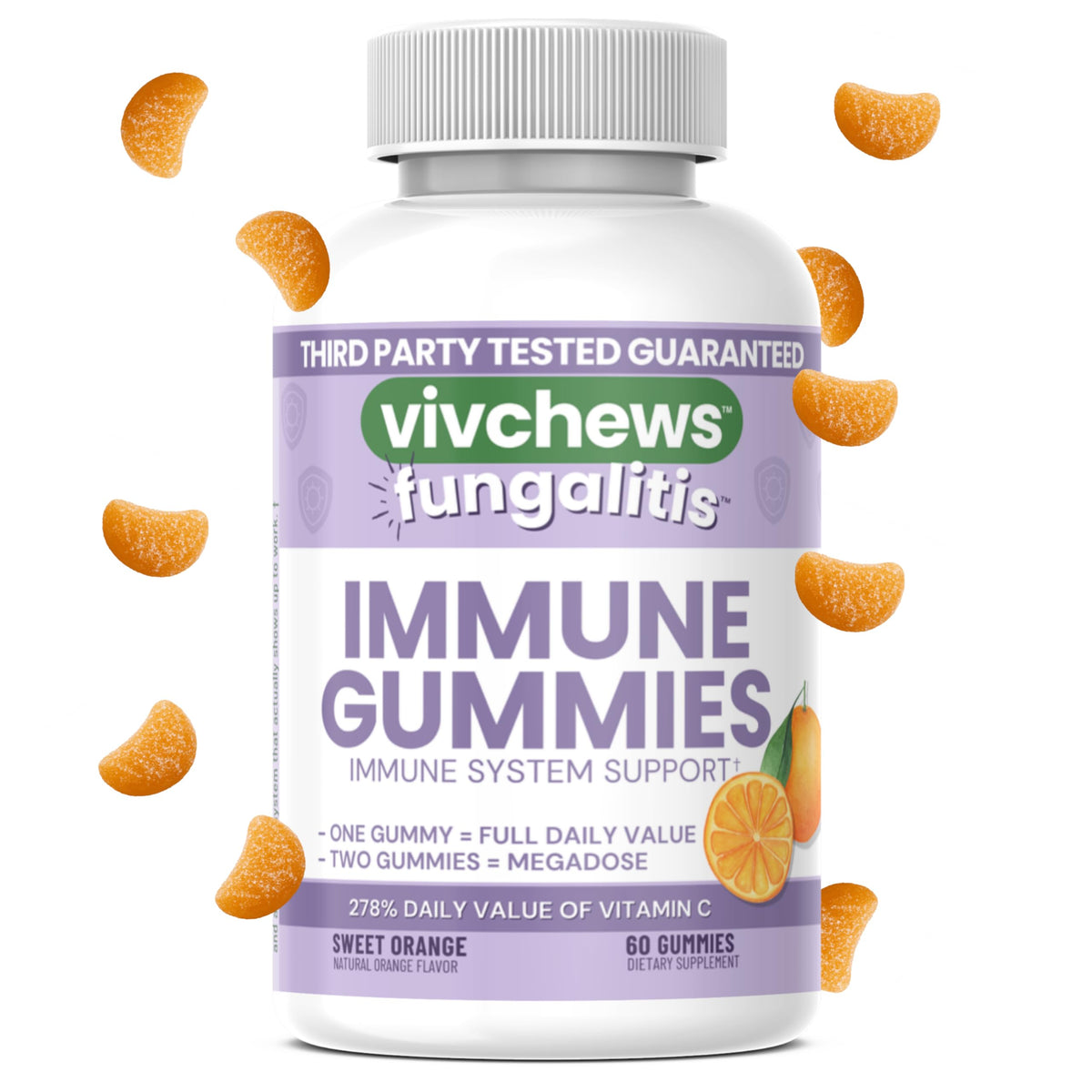 Gummies vivchews dans une main, montrant leur facilité d'utilisation