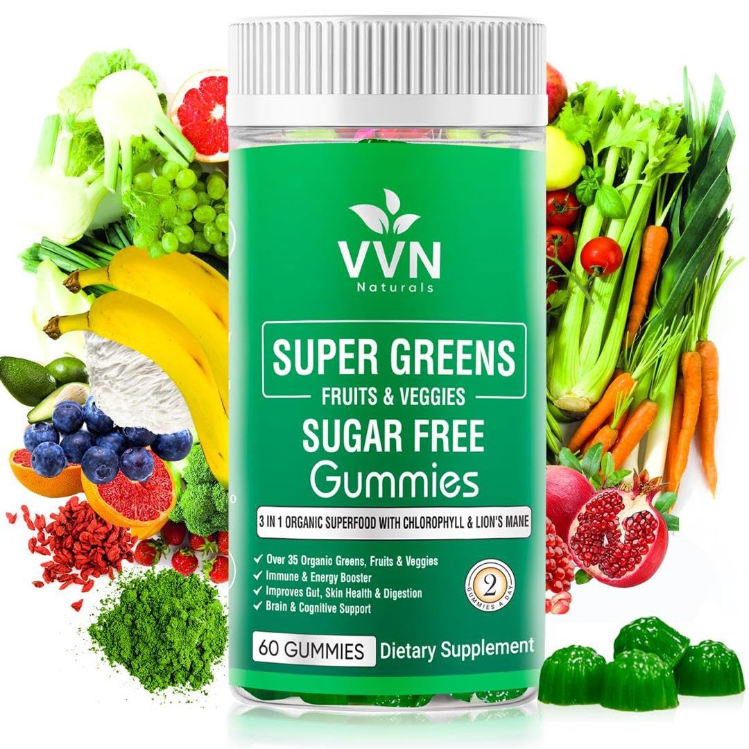 Gummies VVN Naturals Fruits et Légumes Bio Sans Sucre, vue de face