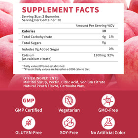 Gummies Wanish au calcium citrate sur une table