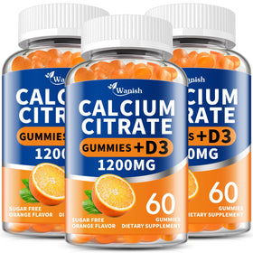 Gummies Wanish Calcium Citrate 1200mg avec Vitamine D3, vue de face