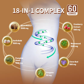 Gummies Warmbioder 18 en 1 sur une table en bois