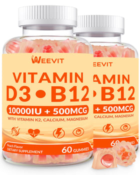 Gummies WEEVIT D3 B12 10000 IU et 500 mcg, vue de face