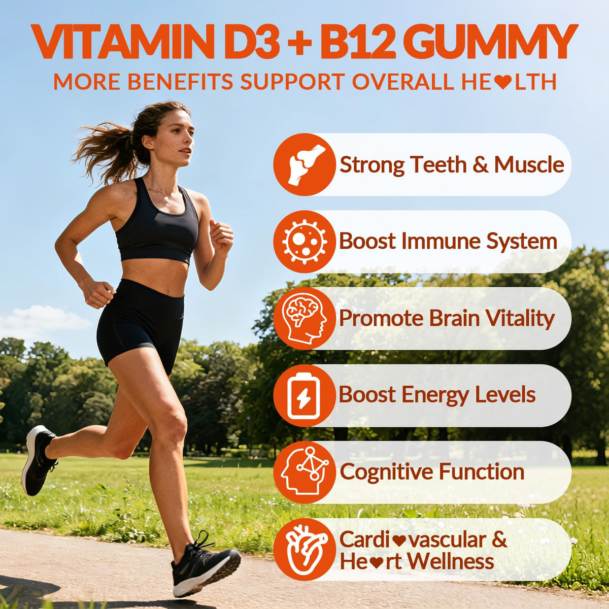Gummies WEEVIT D3 B12 sur une table, ambiance naturelle