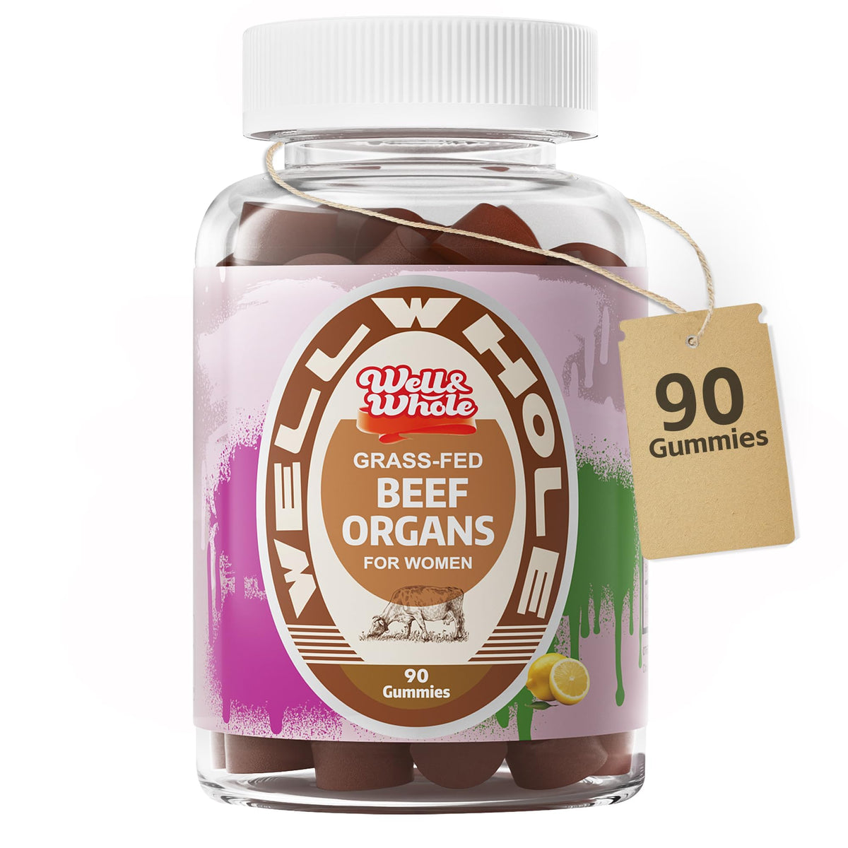 Gummies Well&Whole 90 cts en pot, vue de face
