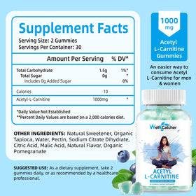 Gummies Wellcatcher Acétyl L-Carnitine 1000MG à la myrtille