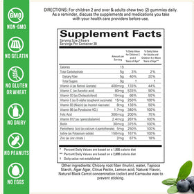 Gummies Wellvites multivitamines enfants, ingrédients sur l'étiquette