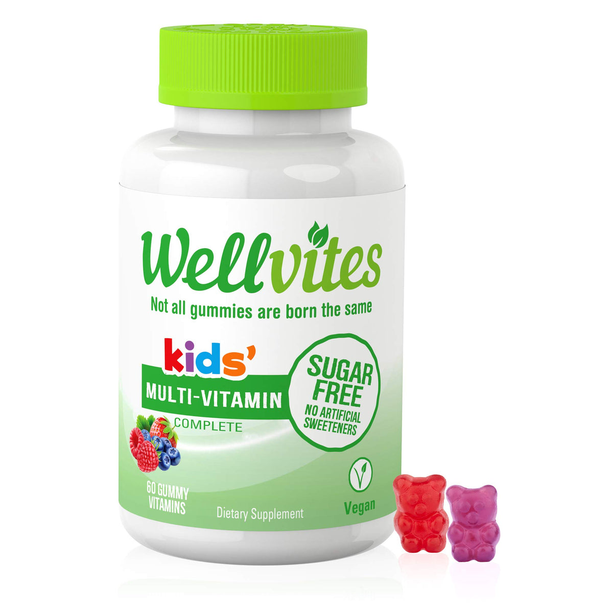 Gummies Wellvites multivitamines enfants, pot de 60 pièces