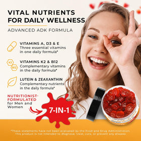 Gummies WELVIUM ADK 10 montrant les ingrédients clés sur le dos