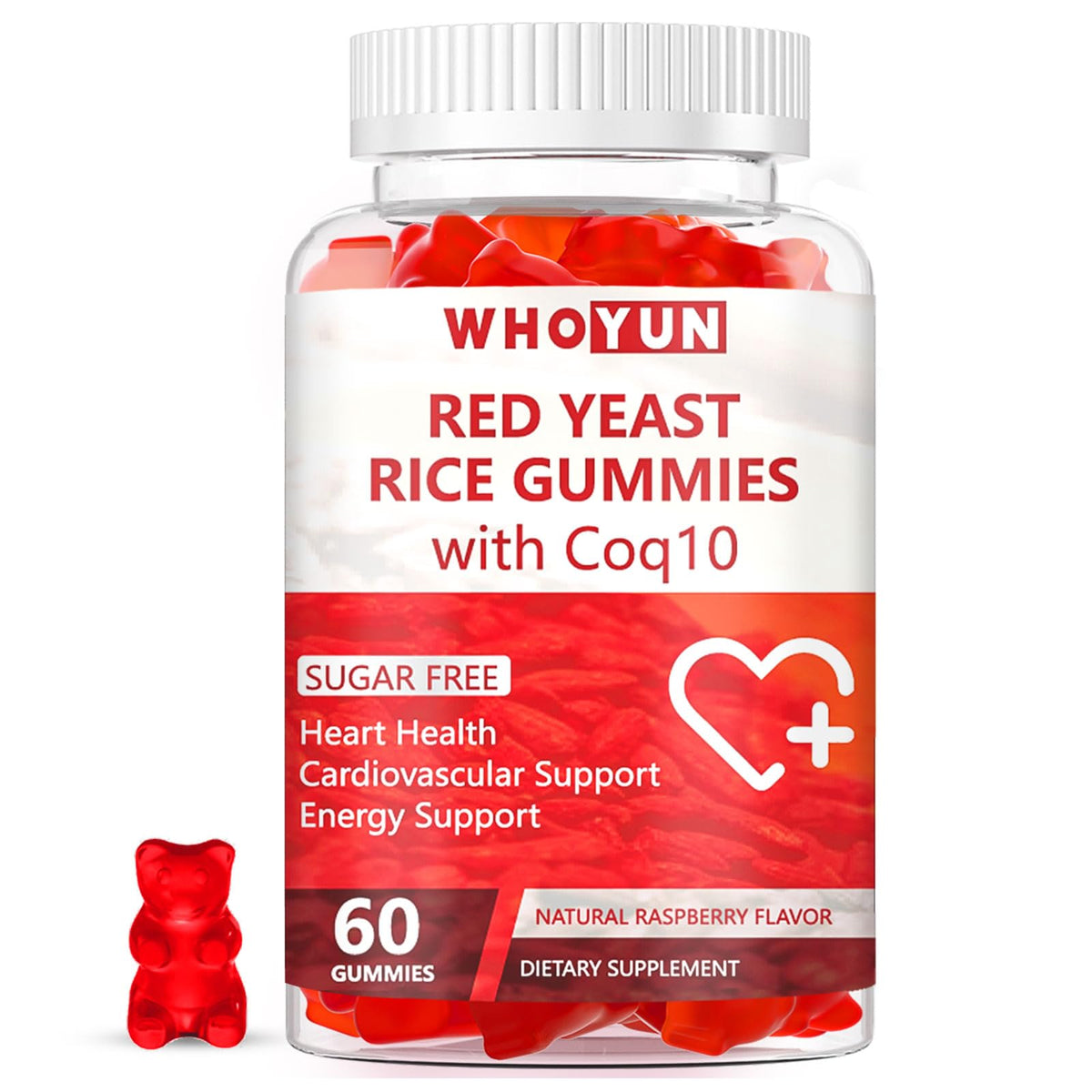 Gummies Whoyun au riz rouge et CoQ10 en boîte vue de face