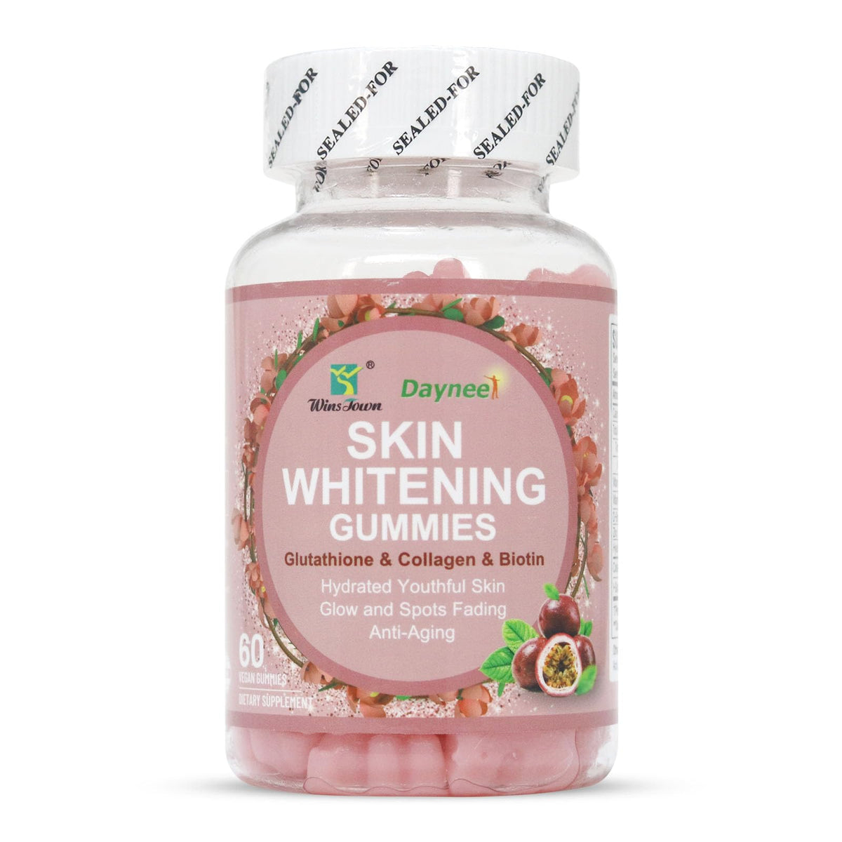 Gummies Wins Town Éclaircissantes 60 Ct avec packaging fruit de la passion