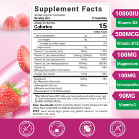Gummies Wiszeen avec Vitamine D3 et B12 sur fond blanc