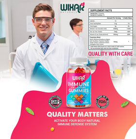 Gummies WIXAR NATURALS, bouteille ouverte avec gummies visibles