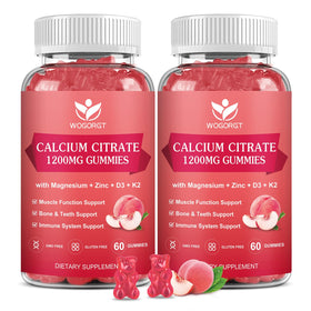 Gummies WOGORGT Calcium Citrate 1200mg en forme de pêche blanche