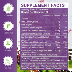 Gummies WOGORGT Calcium Magnésium Zinc avec formes amusantes