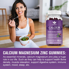 Gummies WOGORGT Calcium Magnésium Zinc en gros plan