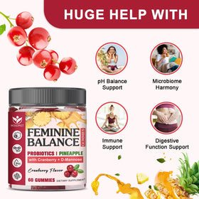 Gummies WOGORGT Équilibre Féminin 60 Ct, gummies sur une table