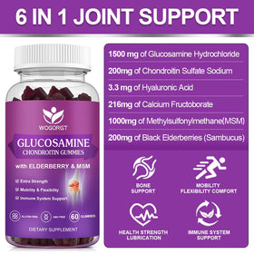 Gummies WOGORGT glucosamine chondroïtine avec un fond neutre