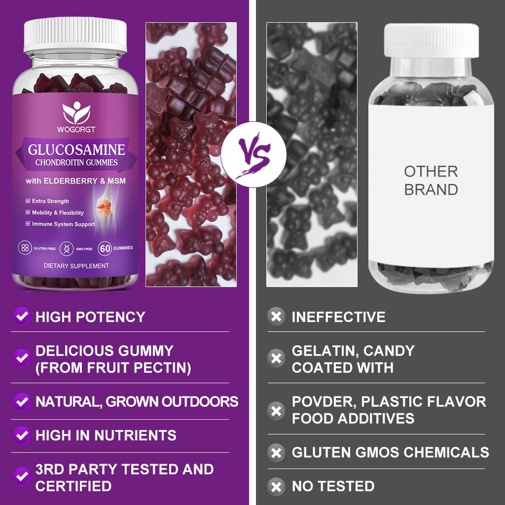 Gummies WOGORGT glucosamine chondroïtine dans une main