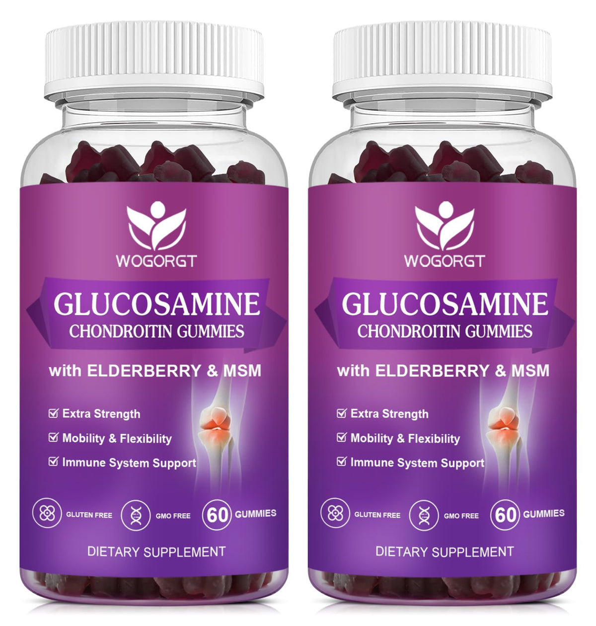 Gummies WOGORGT glucosamine chondroïtine en emballage avant