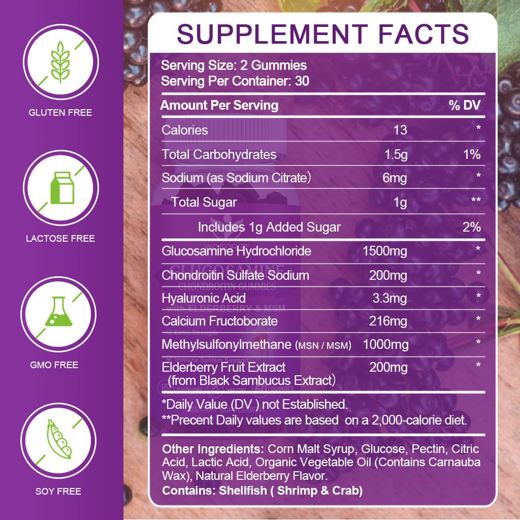 Gummies WOGORGT glucosamine chondroïtine sur une table