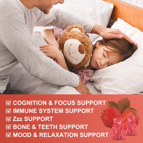 Gummies WOGORGT goût fraise sur fond blanc