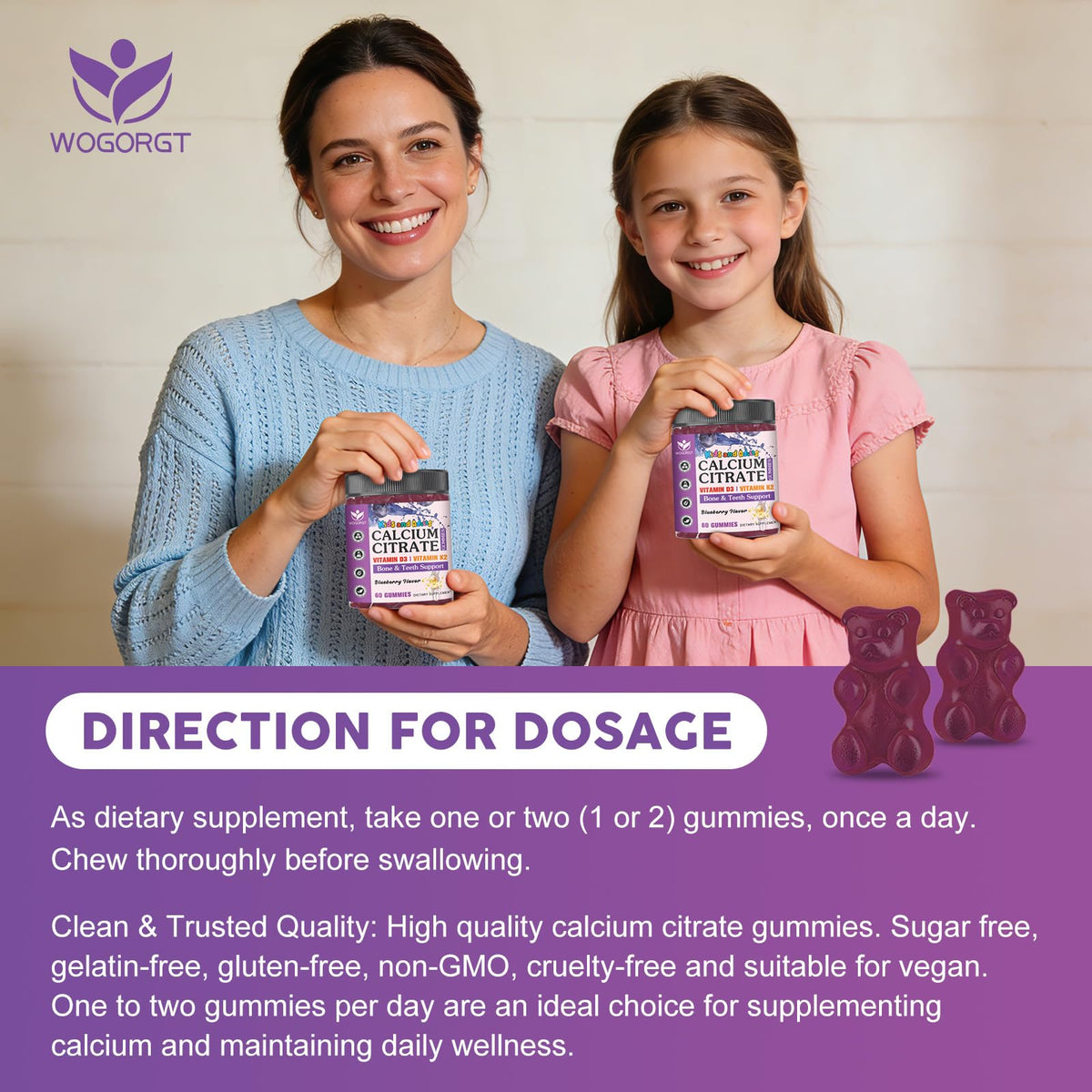 Gummies WOGORGT prêtes à être consommées dans un bol