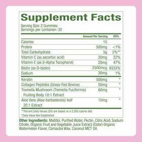Gummies WonderBeauty 60 Ct, arrière de l'emballage