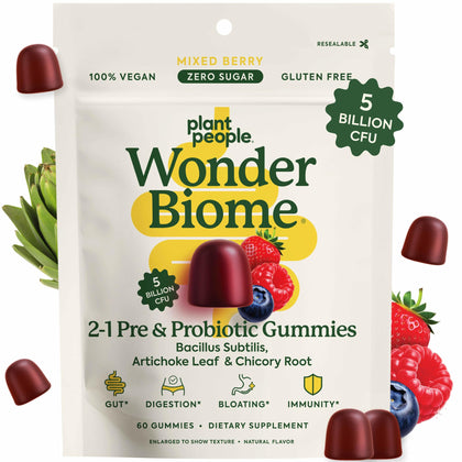 Gummies WonderBiome de Plant People, sachet de 60 unités