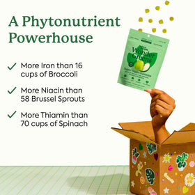 Gummies WonderGreens en gros plan avec une pomme verte