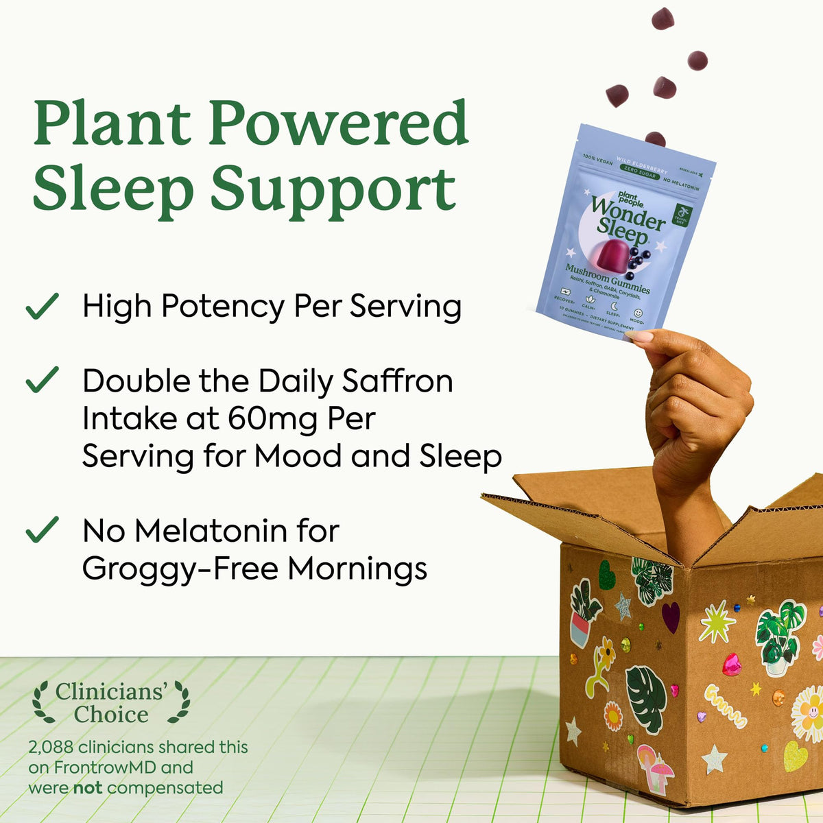 Gummies WonderSleep Plant People avec arôme de baies de sureau