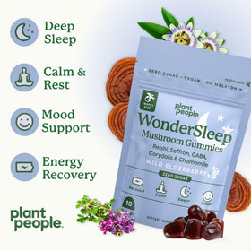 Gummies WonderSleep Plant People ingrédients sur l'emballage
