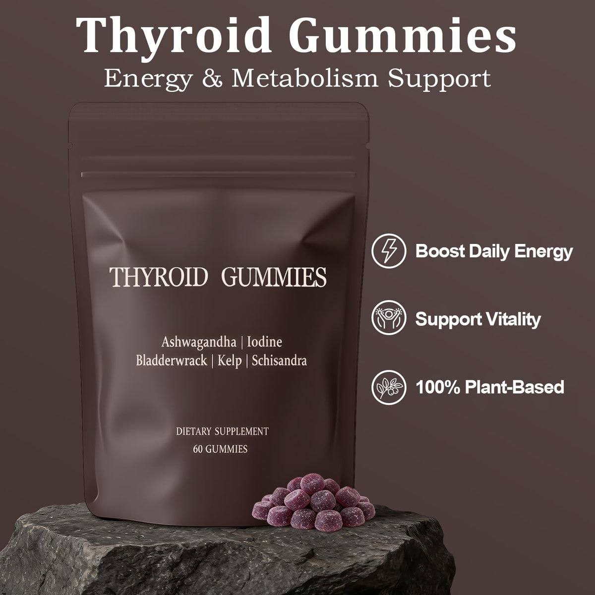 Gummies XGZcosmetics pour la thyroïde, vue de face