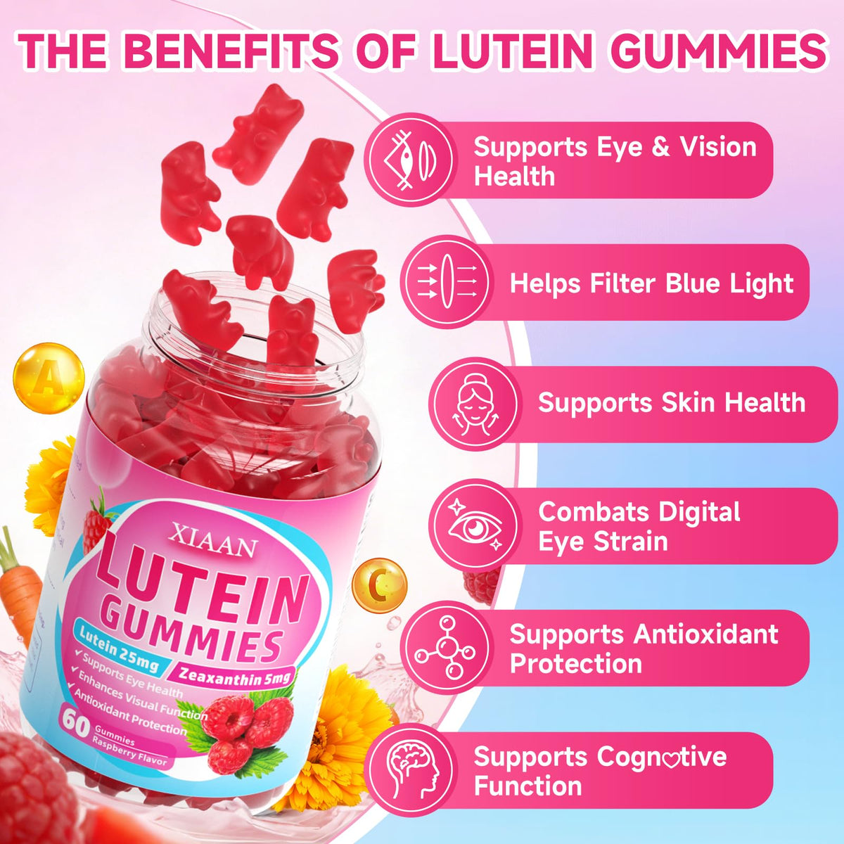 Gummies XIAAN Luteine et Zeaxanthine en train d'être pris