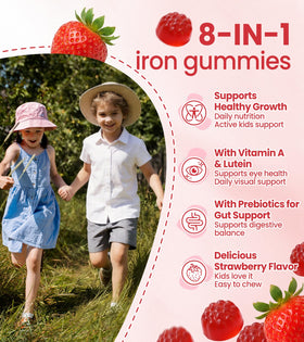 Gummies Yheso au fer pour enfants, avec une cuillère à côté