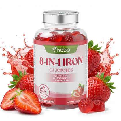 Gummies Yheso Fer pour enfants, vue de l'avant, emballage rose