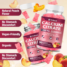 Gummies Yidout Calcium Citrate 1200mg, présentation avec fruits