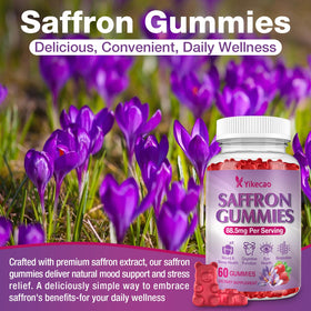 Gummies Yikecao au saffran, vue de dessus sur la boîte