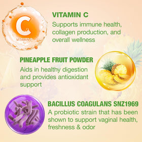 Gummies Yikecao Équilibre Féminin ananas avec étiquette claire