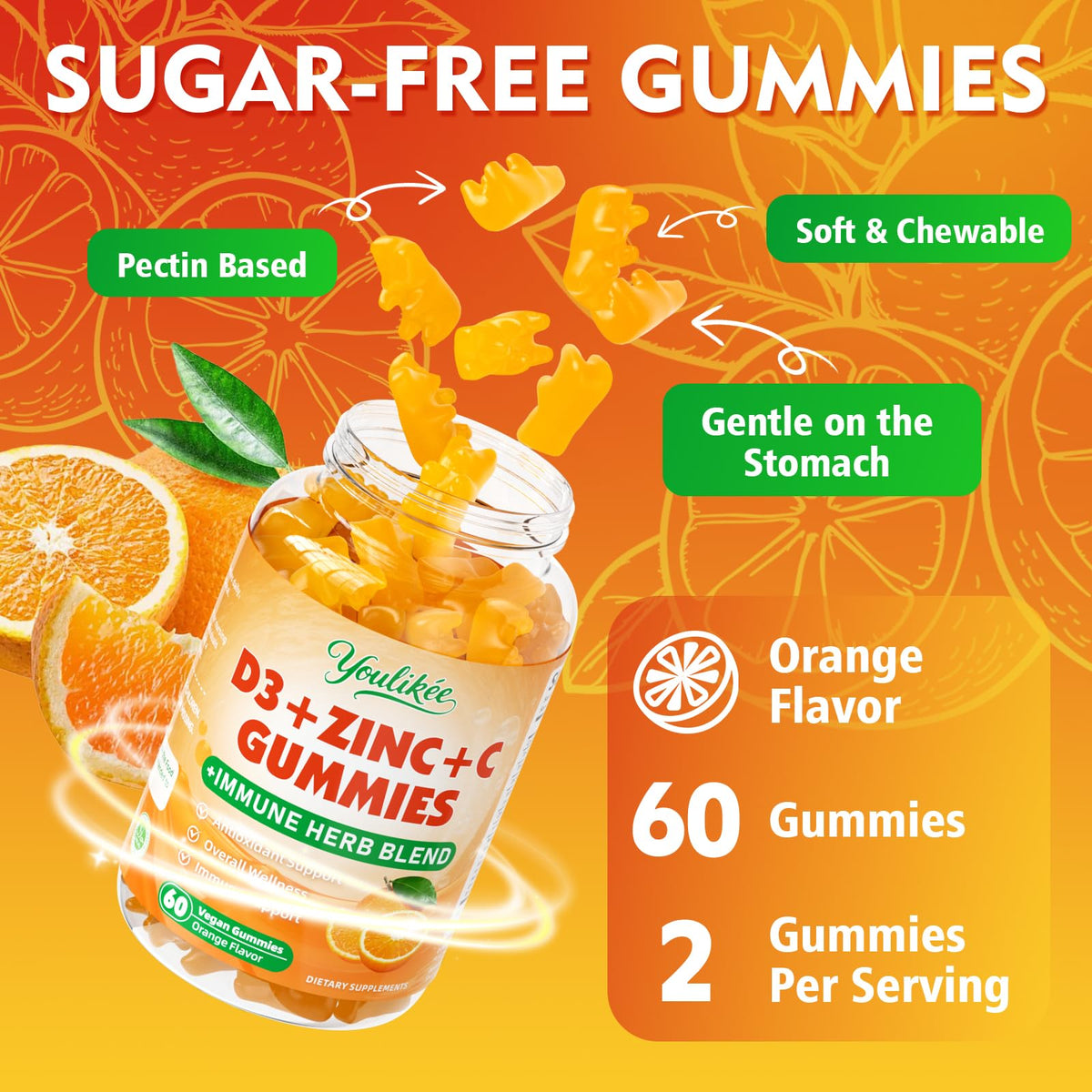 Gummies Youlikee avec le logo de la marque