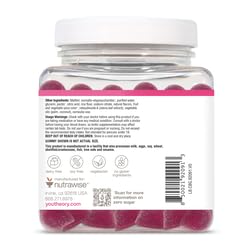 Gummies Youtheory montrant les ingrédients comme hibiscus et argousier