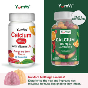 Gummies YUM-V'S Calcium 500mg avec Vitamine D3, présentation des saveurs