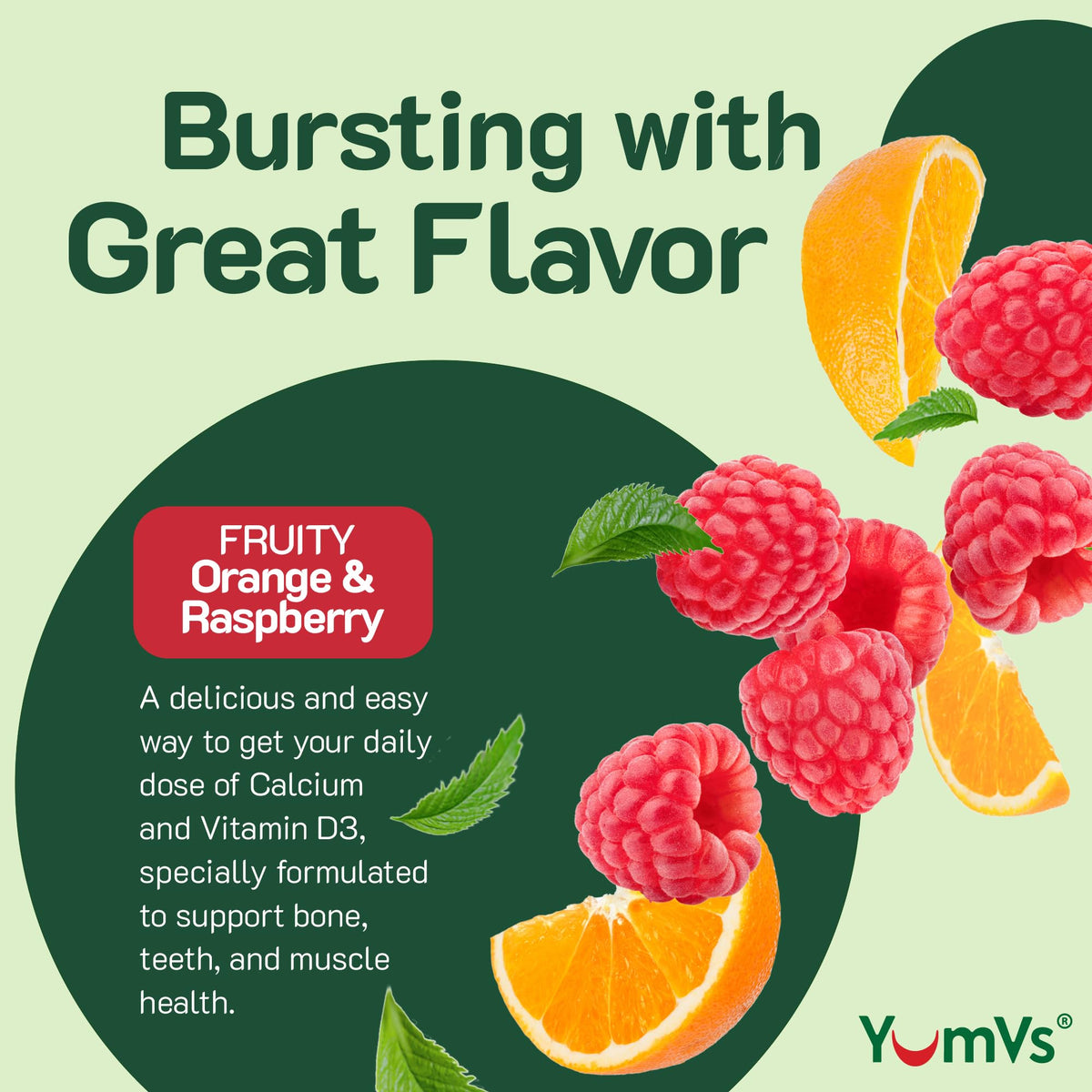Gummies YUM-V'S Calcium 500mg sur une table
