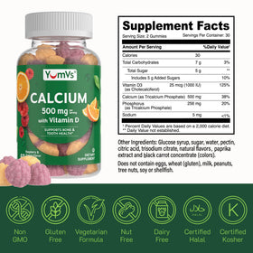 Gummies YUM-V'S Calcium 500mg, texture et couleur des gummies