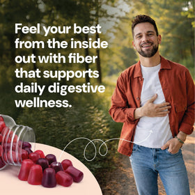 Gummies YUM-V'S sur une table en bois
