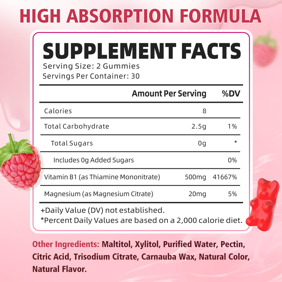 Gummies YUULAI framboise en vue latérale